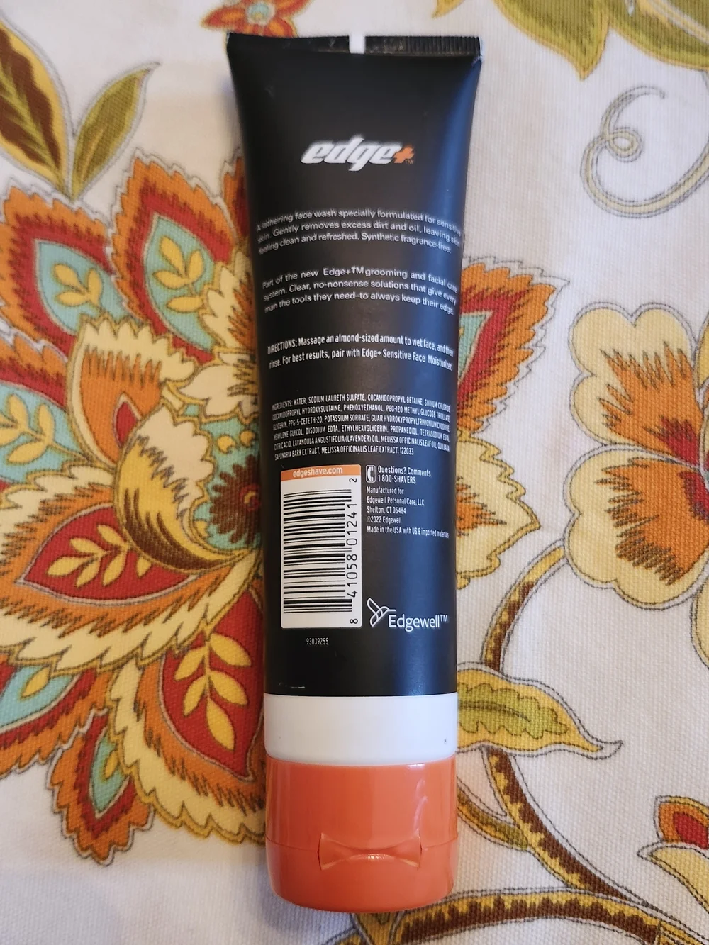 Edge Sensitive Face Wash - Black & Orange Tube